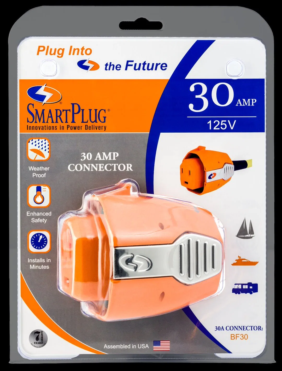BF30 – SMART PLUG Power Cord Plug End, For Connecting 30 Amp RV Power Cords Female End Multi Point Locking System Wea...